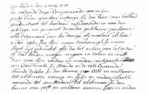 Aanhef van hel olieslagerscontract, 5mei 1733